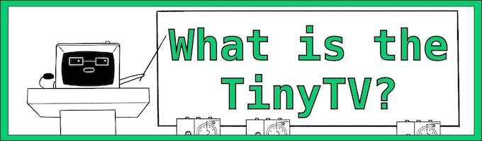 TinyTV Banner image of a TinyTV 2 teaching TinyTV Minis in a classroom setting